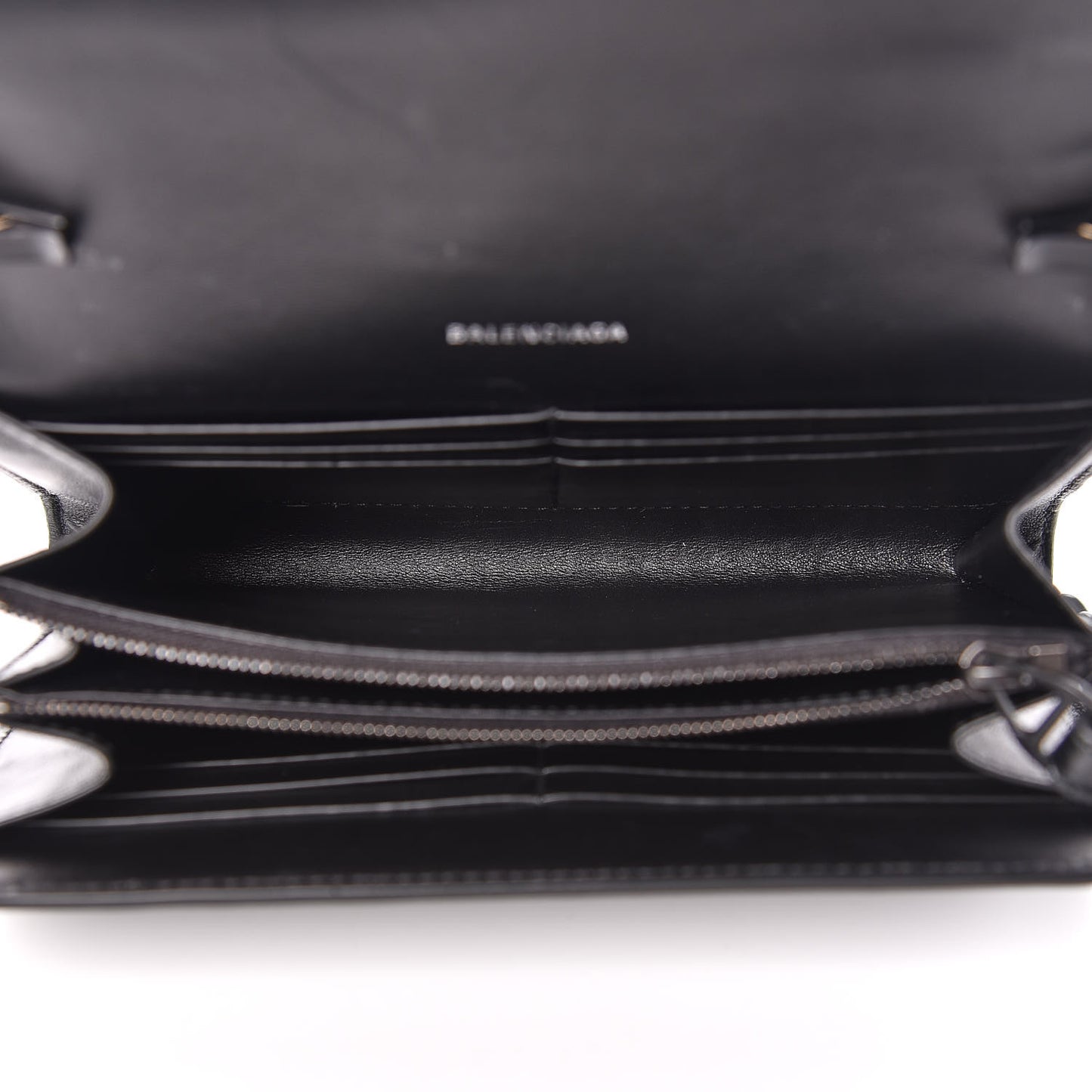 Smooth Calfskin B Wallet on Chain Black
