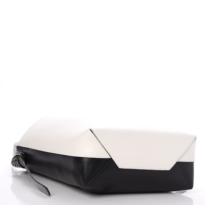 Celine Shiny Smooth Calfskin Small Twisted Cabas White Black 4 of 13