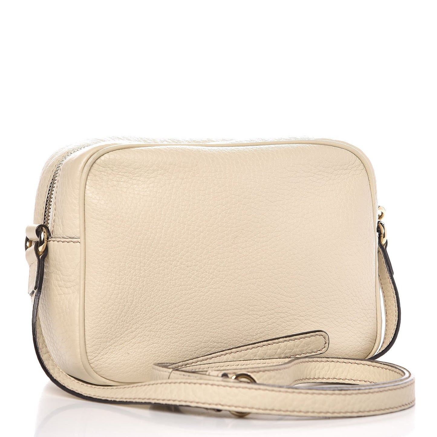 Pebbled Calfskin Small Soho Disco Bag Off White