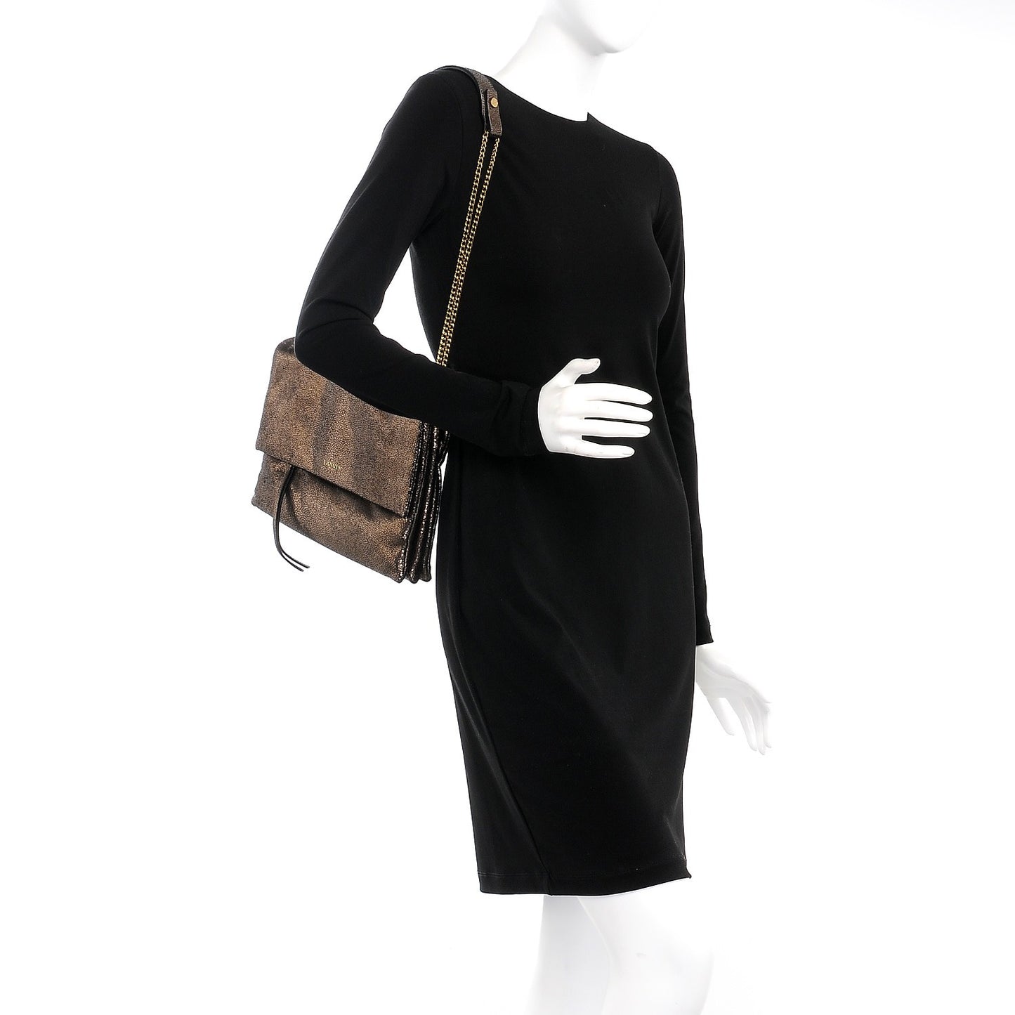 Metallic Lambskin Medium Sugar Flap Shoulder Bag Bronze