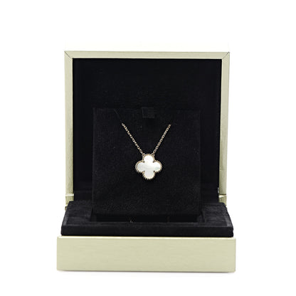 Van Cleef & Arpels 18K Yellow Gold Mother of Pearl Vintage Alhambra Pendant Necklace 5 of 5