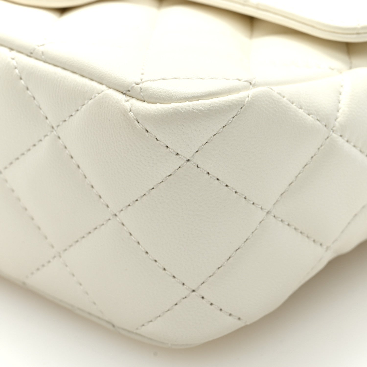 Chanel Lambskin Resin Quilted Mini Heart Rectangular Flap White 9 of 9