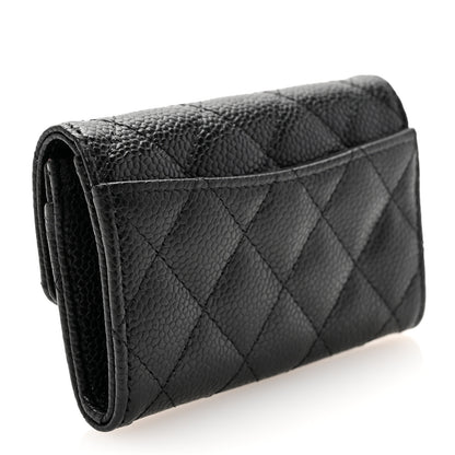 Chanel Caviar Quilted Flap Card Holder Wallet Black 3 of 9