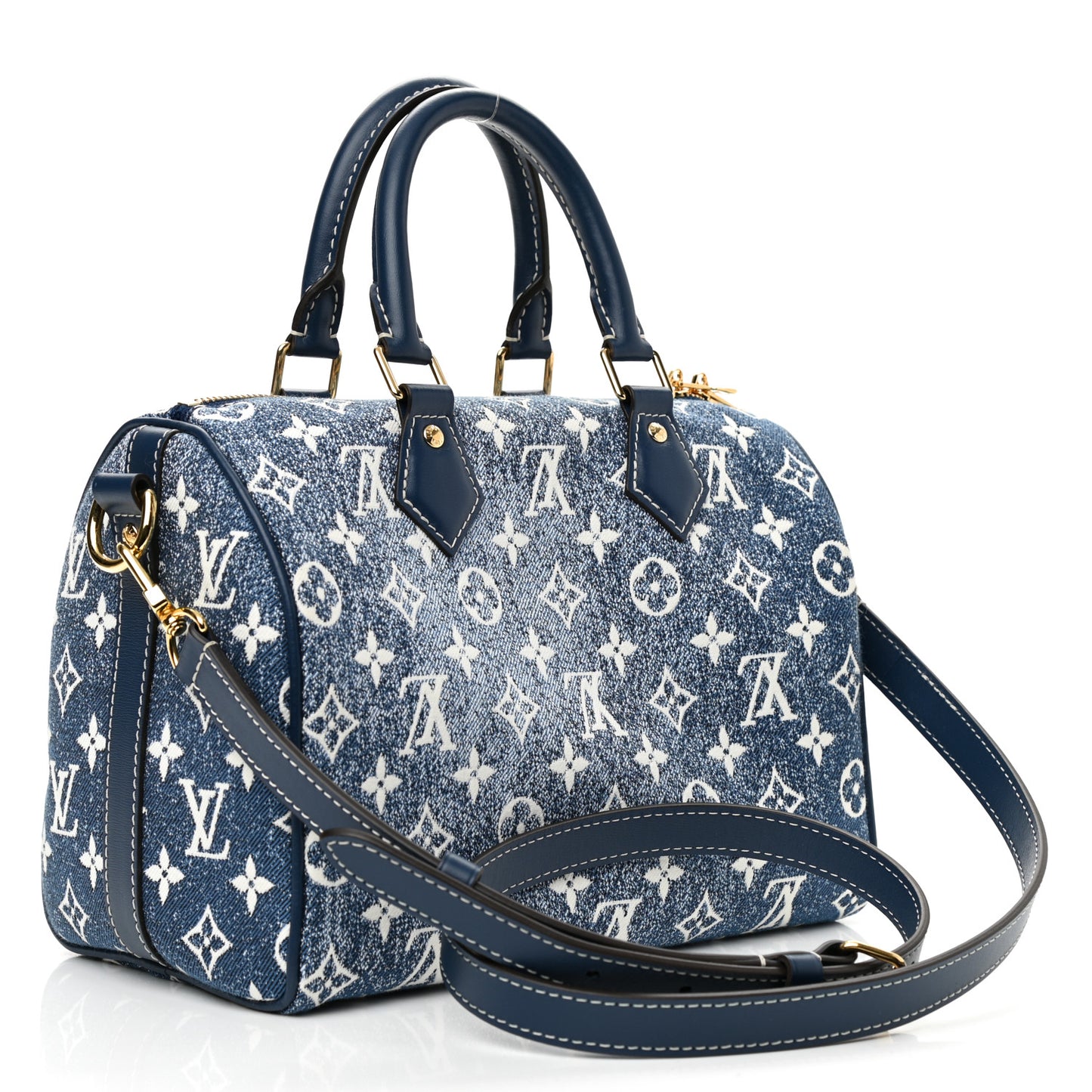 Monogram Jacquard Denim Speedy Bandouliere 25 Bleu