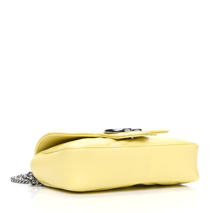 Gucci Calfskin Matelasse Super Mini GG Marmont Shoulder Bag Banana 3 of 5