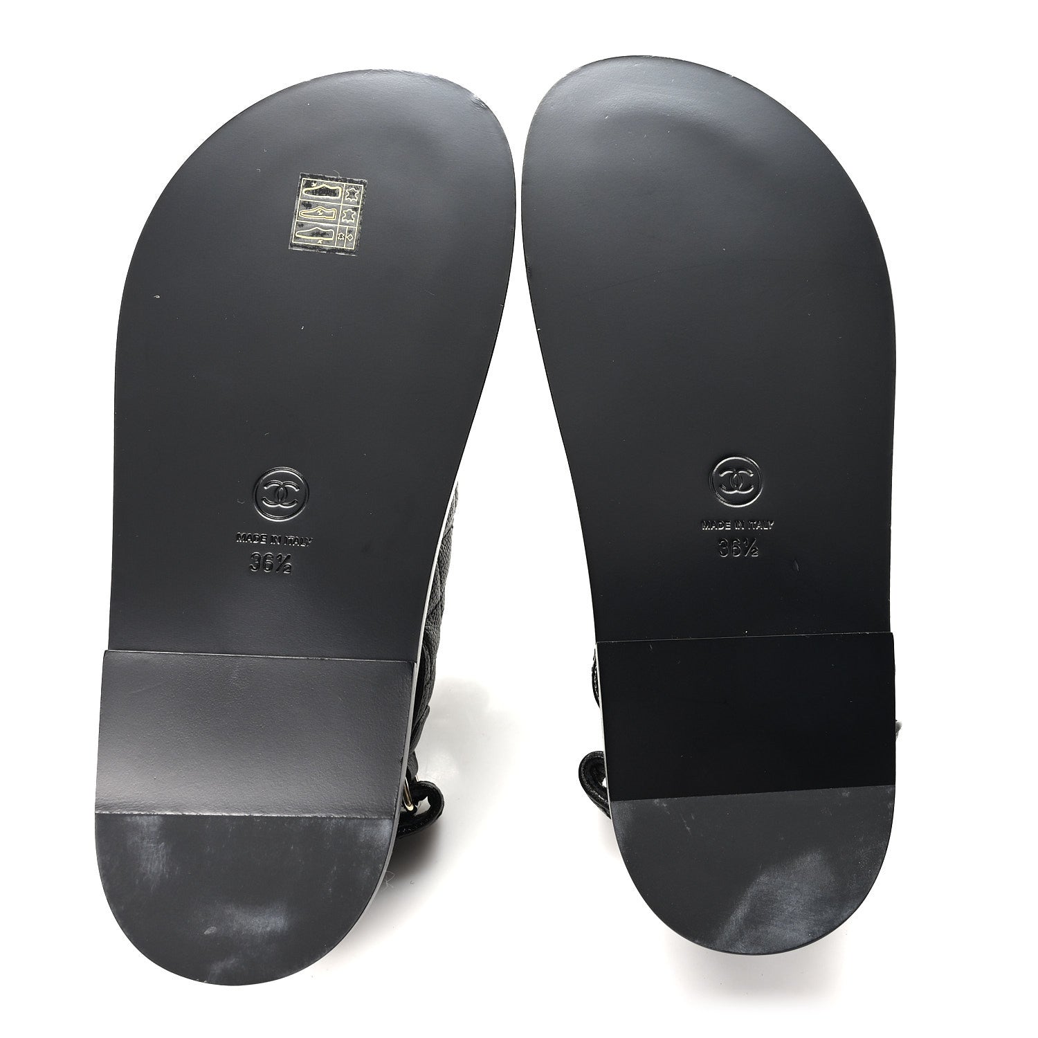 Chanel Grained Calfskin Velcro Dad Sandals 36.5 Black 6 of 10