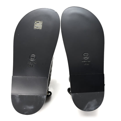 Chanel Grained Calfskin Velcro Dad Sandals 36.5 Black 6 of 10