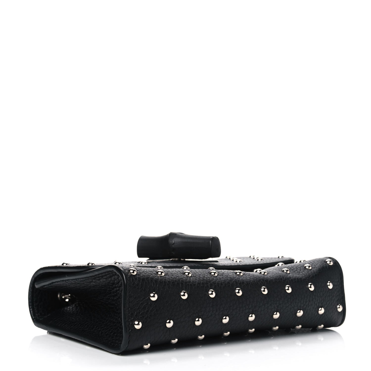 Gucci Calfskin Small Studded Miss Bamboo Shoulder Bag Black 4 of 12