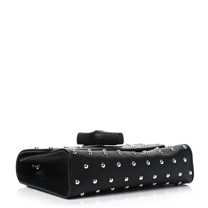Gucci Calfskin Small Studded Miss Bamboo Shoulder Bag Black 4 of 12
