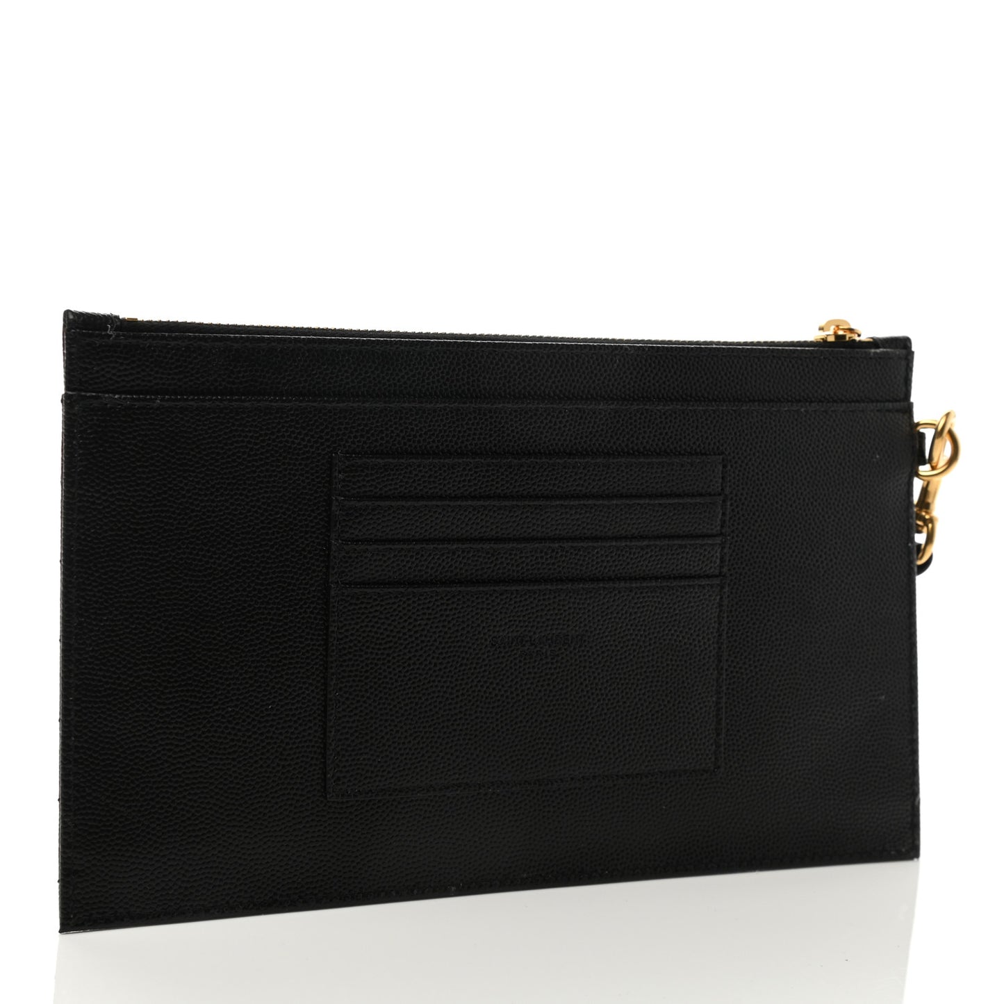 Grain De Poudre Chevron Monogram Large Bill Pouch Black