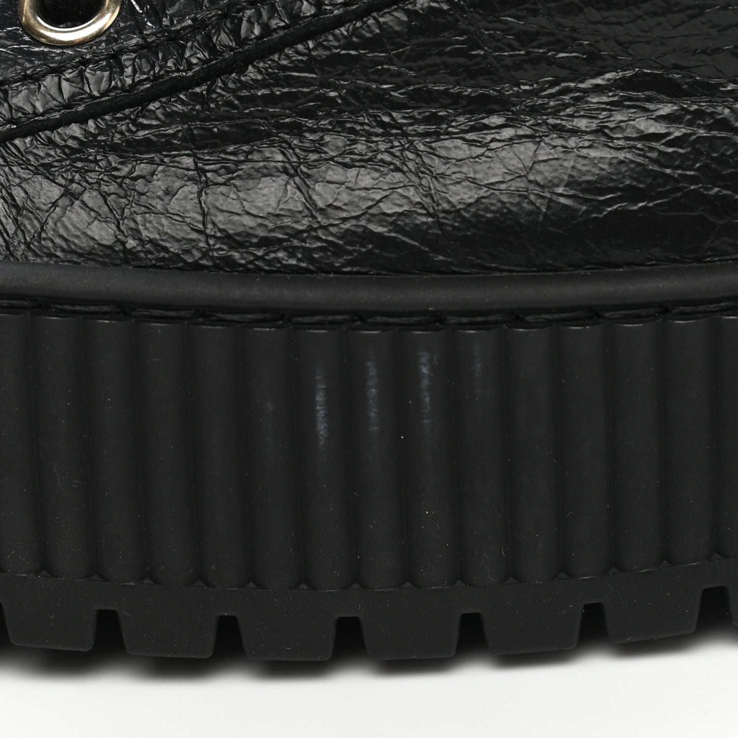 Chanel Aged Calfskin Lace Up Cap Toe Sneakers 36 Black White 9 of 9