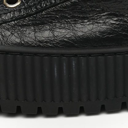 Chanel Aged Calfskin Lace Up Cap Toe Sneakers 36 Black White 9 of 9