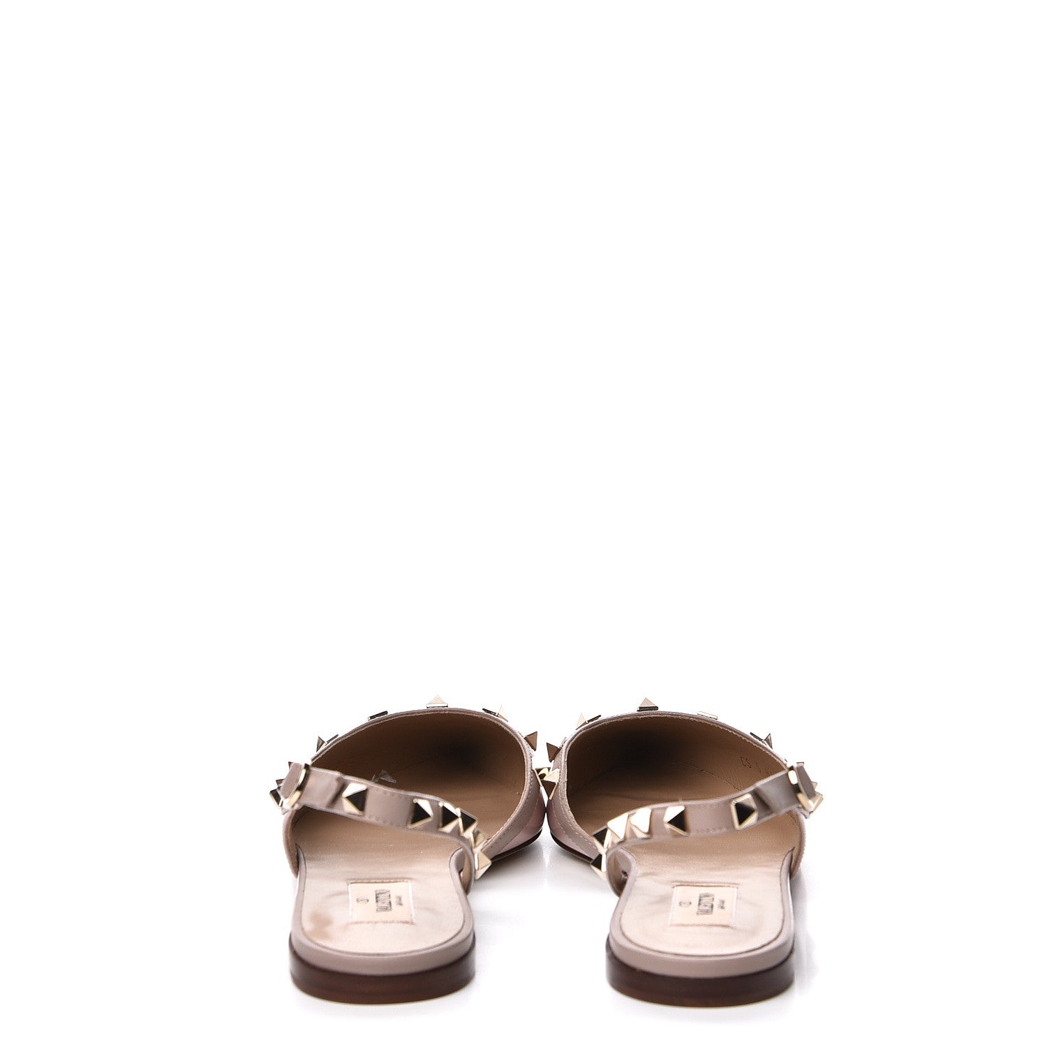 Valentino Garavani Patent Rockstud Slingback Flats 38.5 Water Rose Poudre 7 of 10