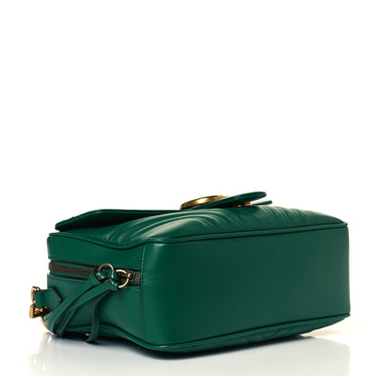 Gucci Calfskin Matelasse Sylvie Web Small GG Marmont Top Handle Shoulder Bag Emerald 4 of 18