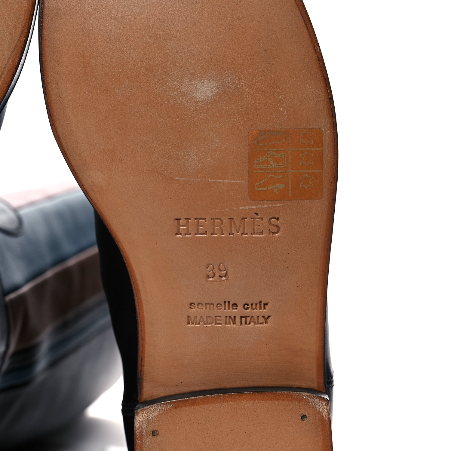 Hermes Calfskin Striped Riding Boots 39 Multicolor 6 of 12