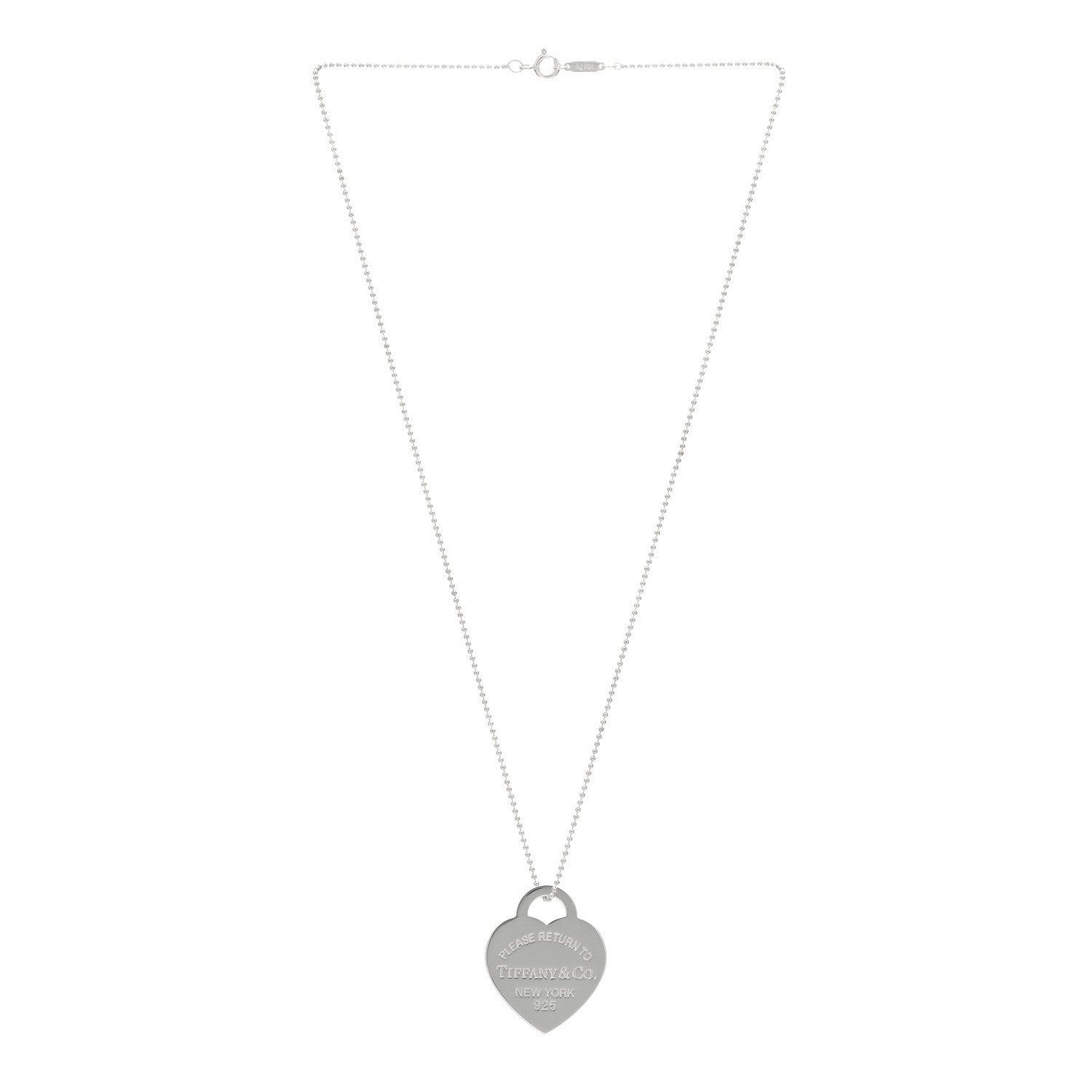 Tiffany Sterling Silver Large Return to Tiffany Heart Pendant Necklace 3 of 5