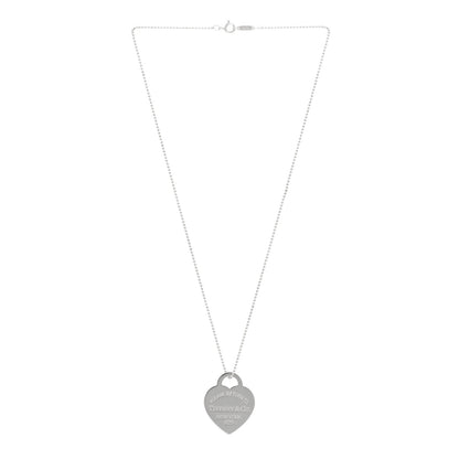 Tiffany Sterling Silver Large Return to Tiffany Heart Pendant Necklace 3 of 5
