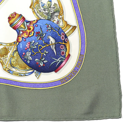 Hermes Silk Qu Importe Le Flacon Scarf 90 Green 2 of 9
