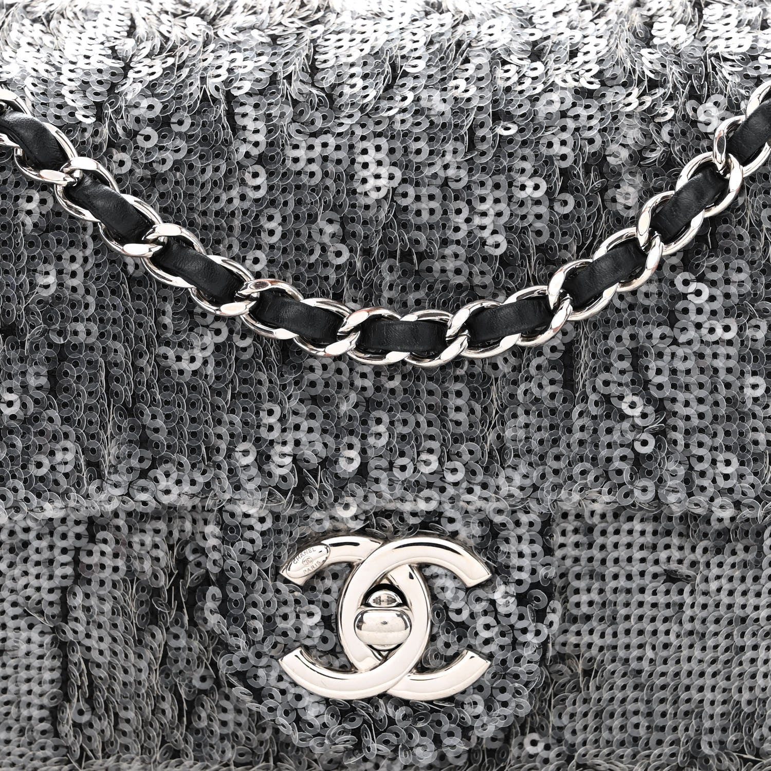 Chanel Sequin Mini Waterfall Flap Grey 8 of 11