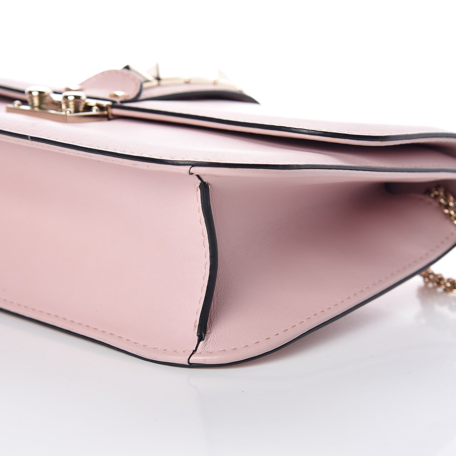 Valentino Garavani Vitello Medium Glam Lock Rockstud Flap Water Rose 9 of 10