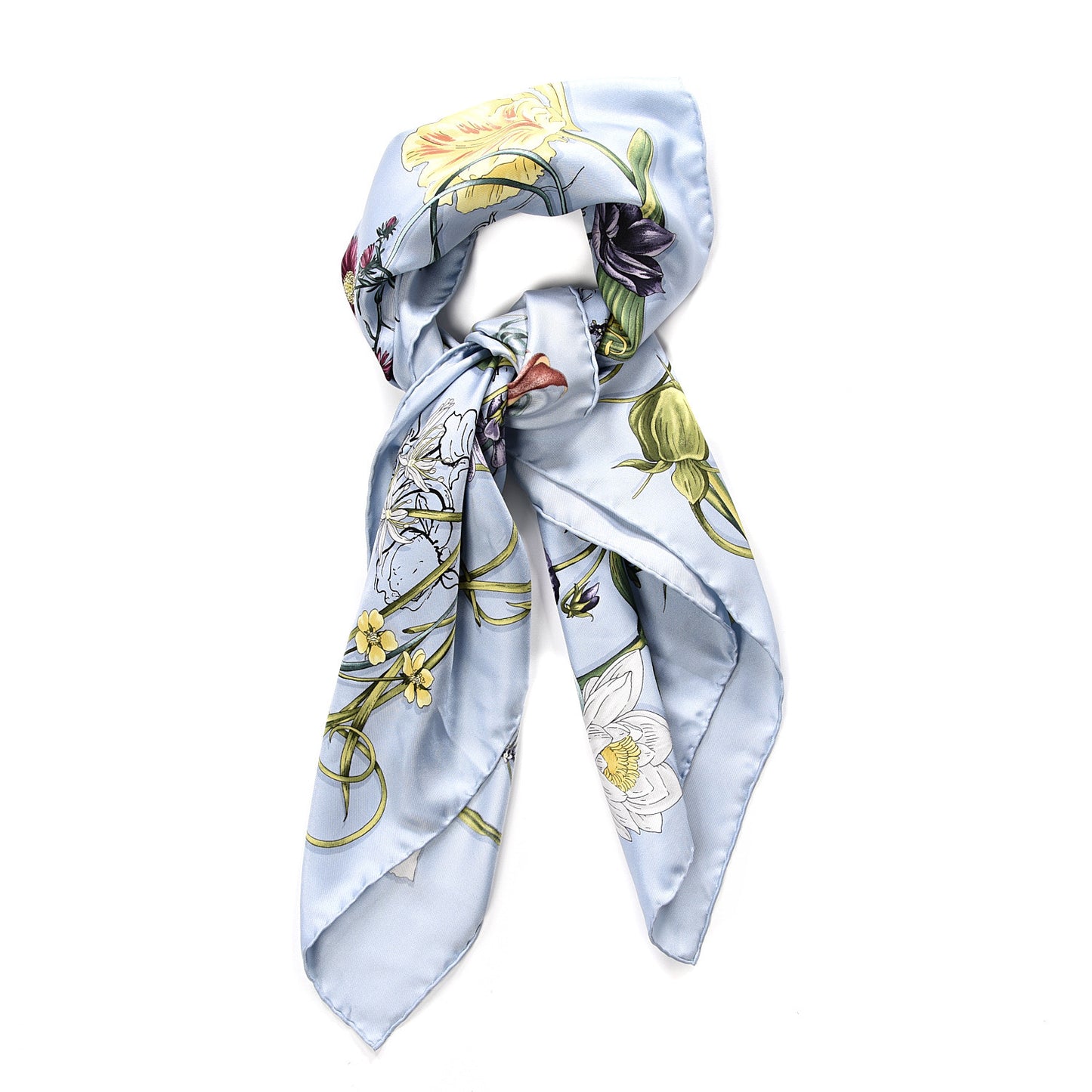 Silk Flora Infinity Chrissy Square Scarf Blue