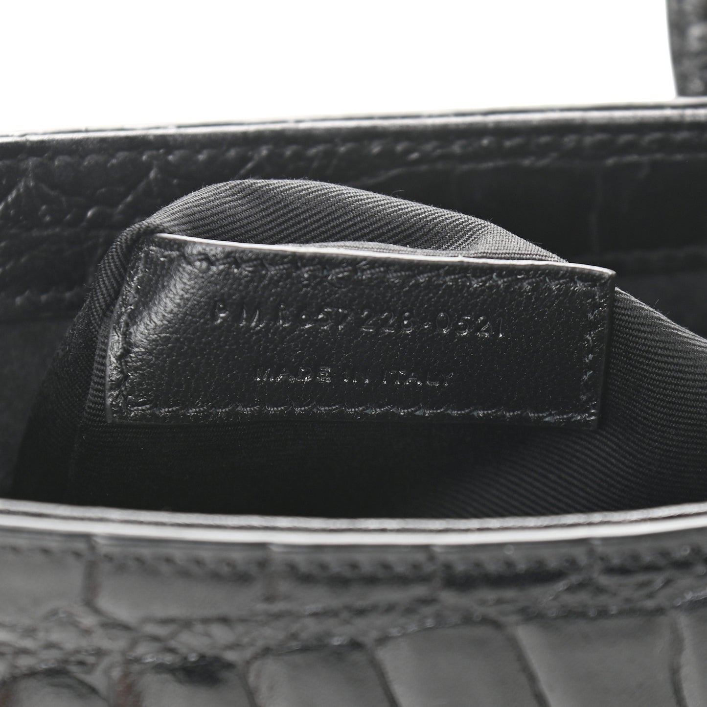 Calfskin Crocodile Embossed Le 5 A 7 Hobo Black