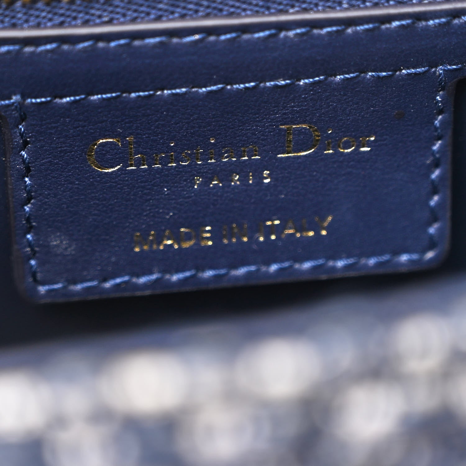 Christian Dior Tweed Cannage Small Caro Bag Dark Blue 6 of 11