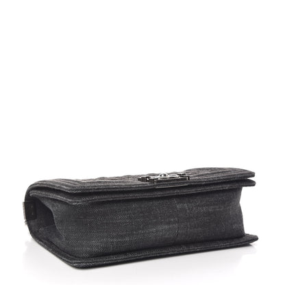 Chanel Denim Quilted Medium Boy Flap Black 4 of 9