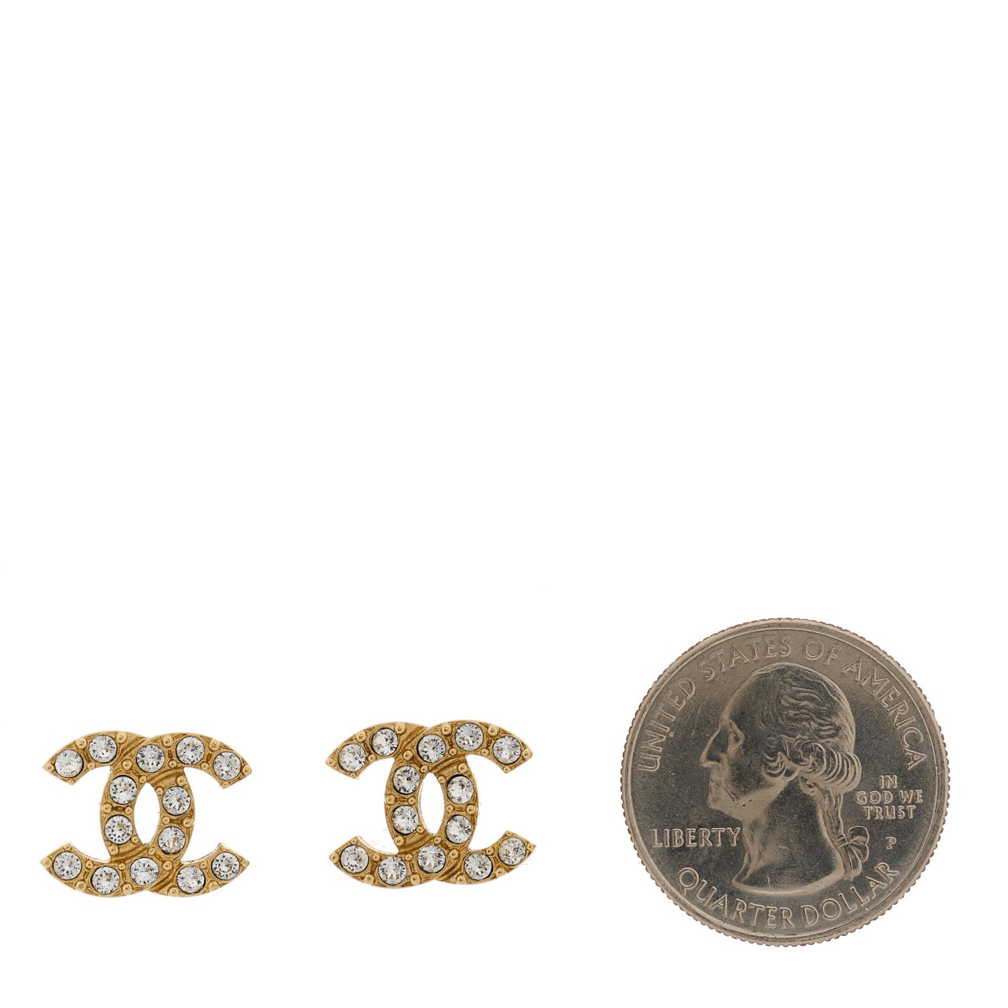Crystal CC Earrings Gold
