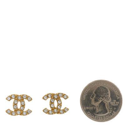Chanel Crystal CC Earrings Gold 2 of 5