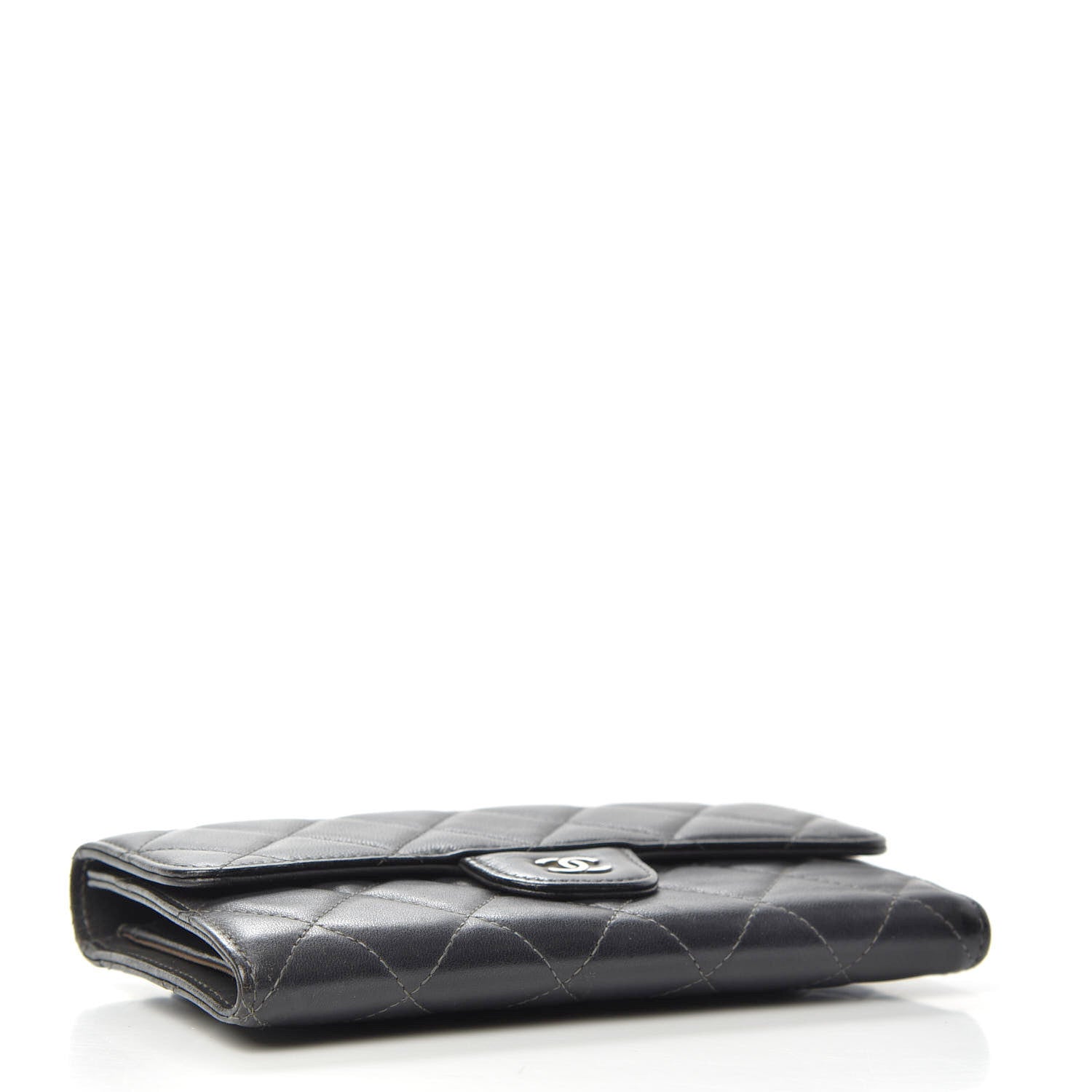 Chanel Lambskin Quilted Large Flap Wallet Grey 4 of 7