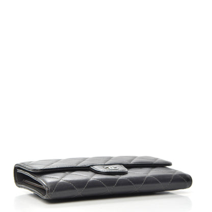 Chanel Lambskin Quilted Large Flap Wallet Grey 4 of 7