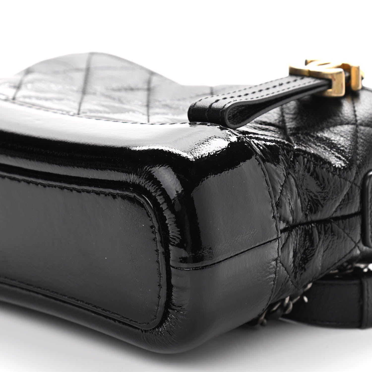 Chanel Patent Goatskin Quilted Small Gabrielle Hobo Black 6 of 10