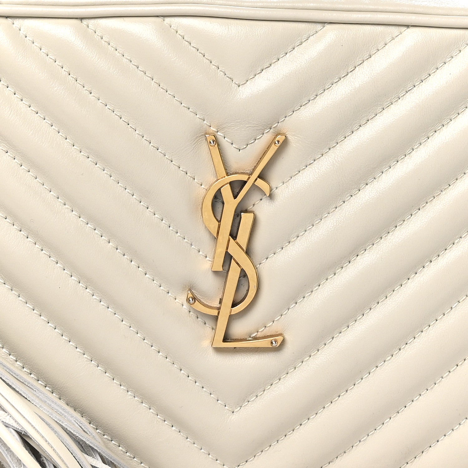 Saint Laurent Calfskin Matelasse Monogram Lou Camera Bag Crema Soft 8 of 10