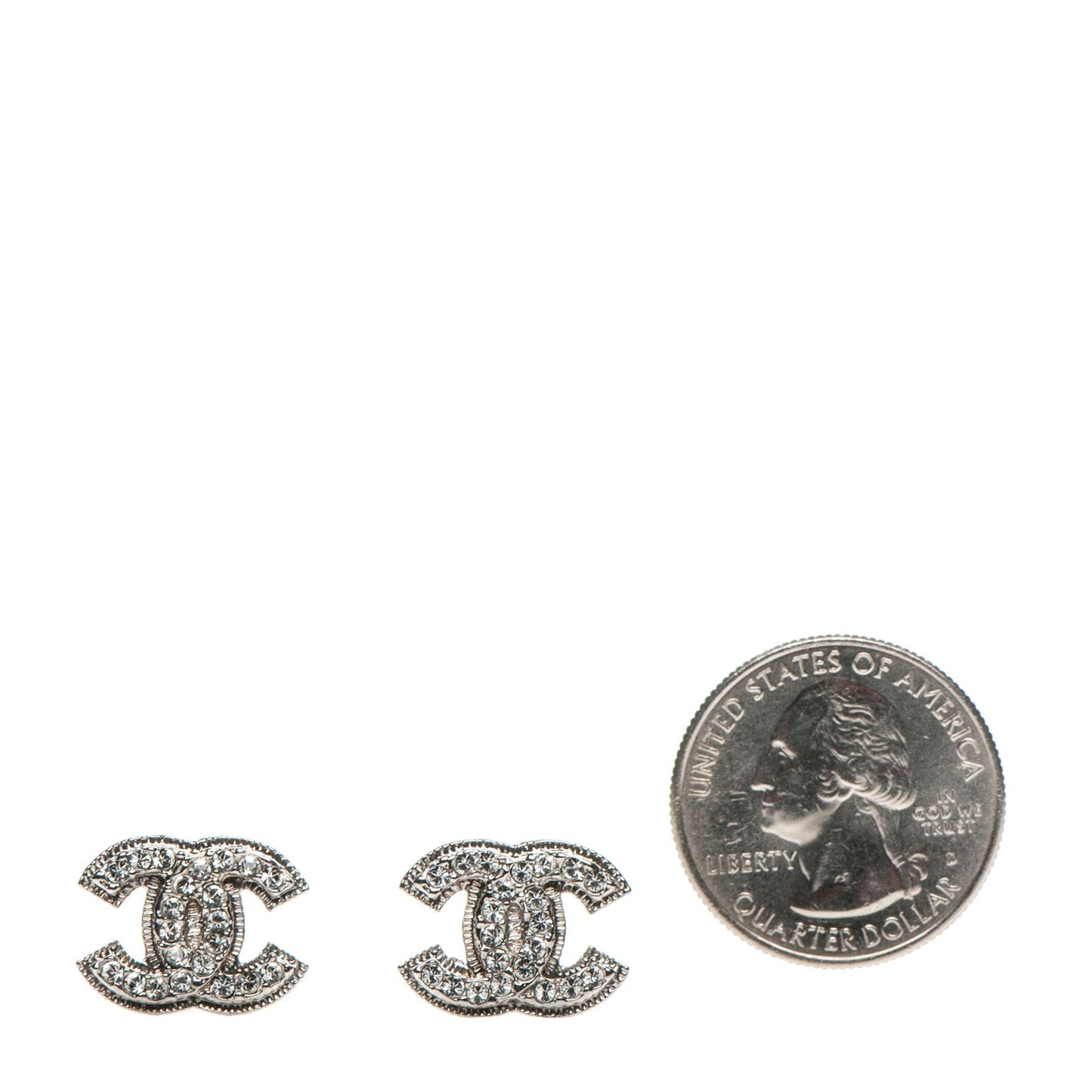 Crystal CC Earrings Silver