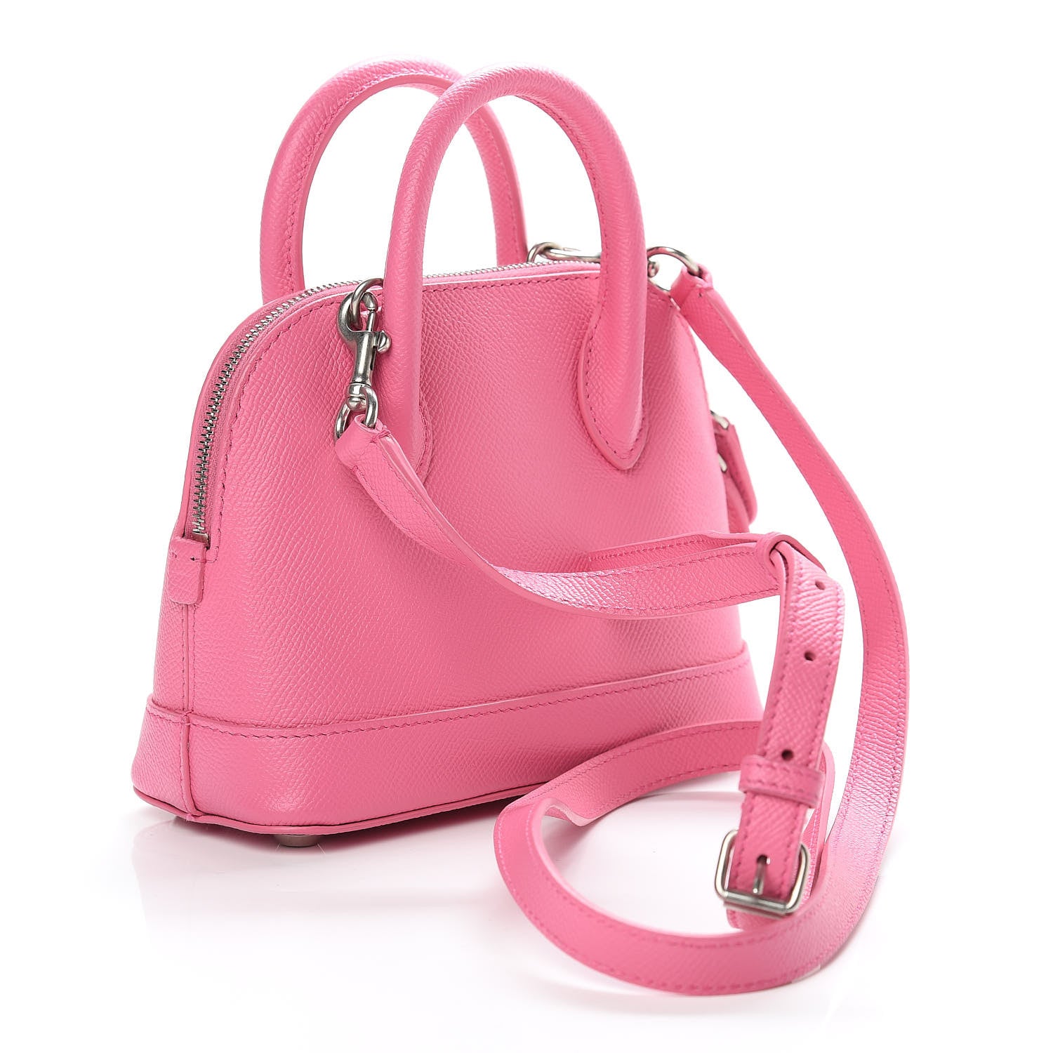 Balenciaga Signature Grained Calfskin Logo XXS Ville Top Handle Bag Rose Bubblegum Black 3 of 14