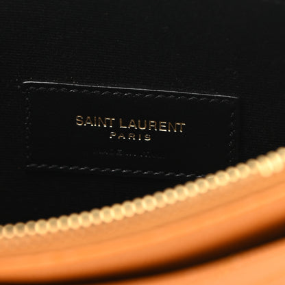 Saint Laurent Grain De Poudre Chevron Monogram Large Bill Pouch Senape Yellow 6 of 7