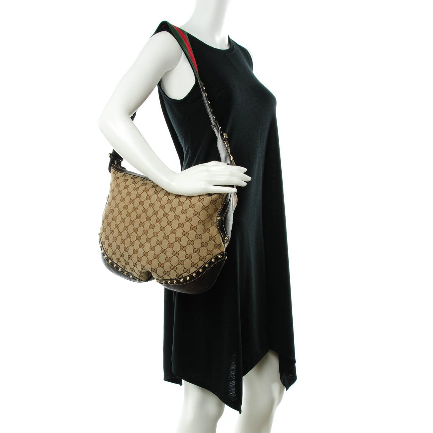 Monogram Pelham Studded Shoulder Bag Brown