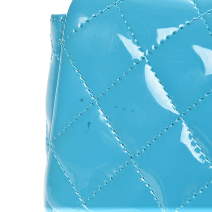Chanel Patent Quilted Mini Square Flap Turquoise 8 of 8
