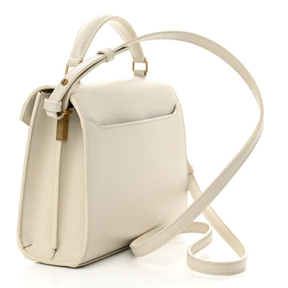 Saint Laurent Grain de Poudre Mini Classic Monogram Cassandra Top Handle Vintage White 3 of 12