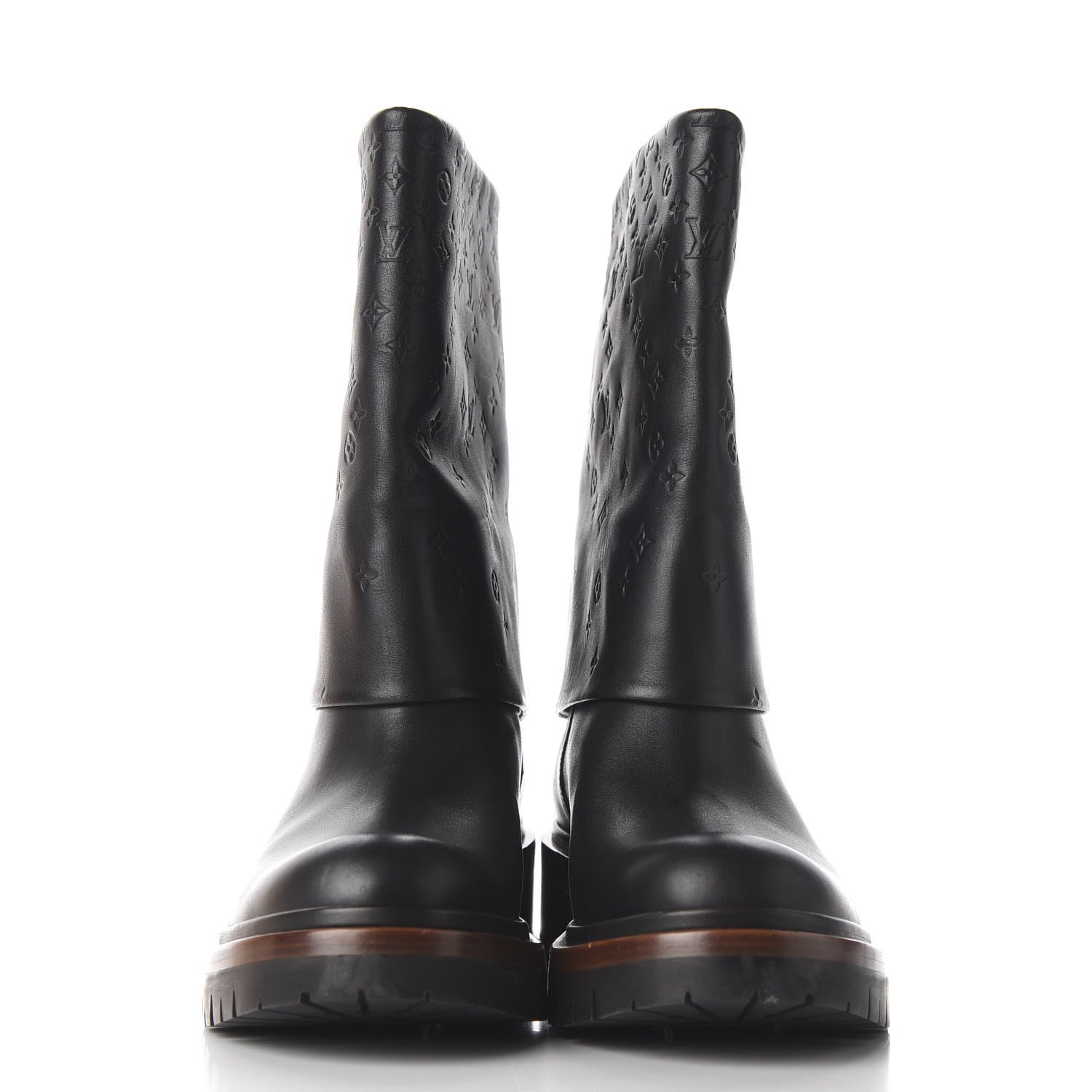 Louis Vuitton Calfskin Monogram Road Trip Flat Boots 38 Black 5 of 11