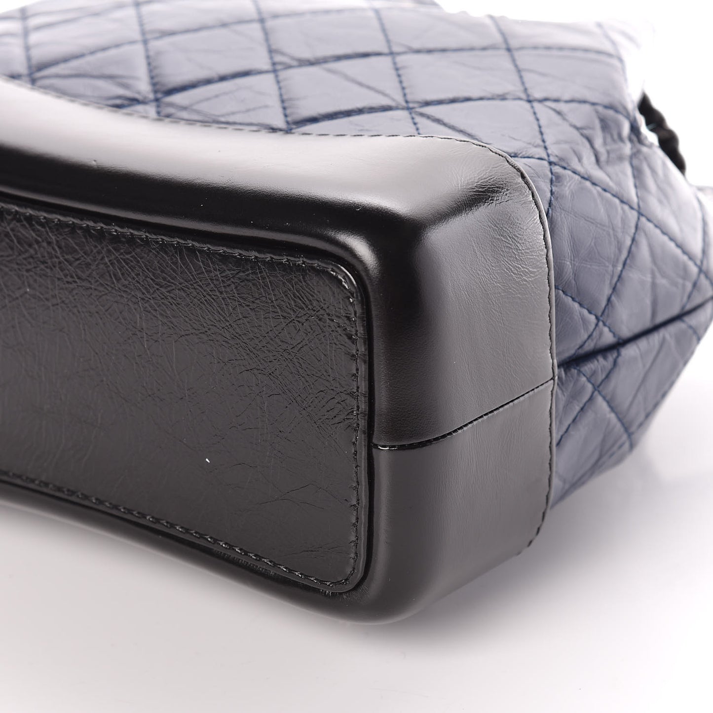 Aged Calfskin Quilted Small Gabrielle Backpack Blue Black