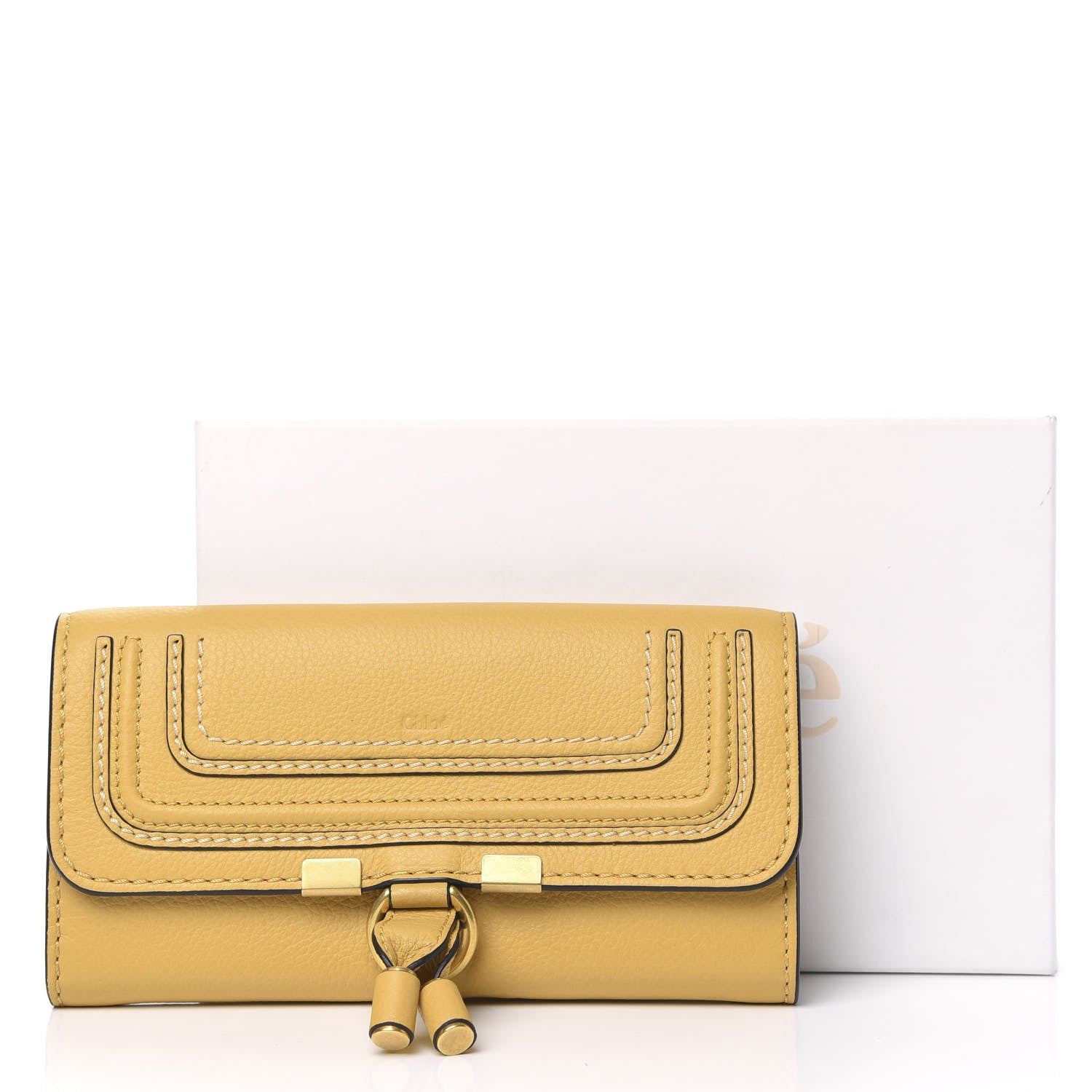 Chloe Calfskin Marcie Continental Flap Wallet Honey Gold 9 of 9