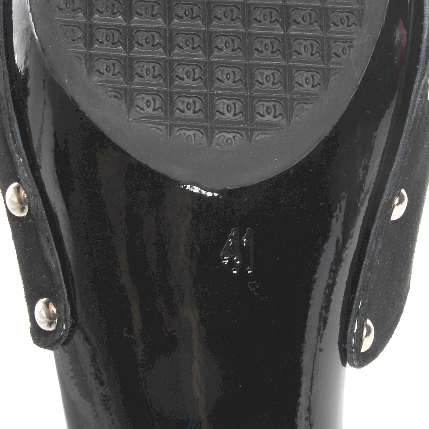 Chanel Suede CC Mules 41 Black 6 of 7