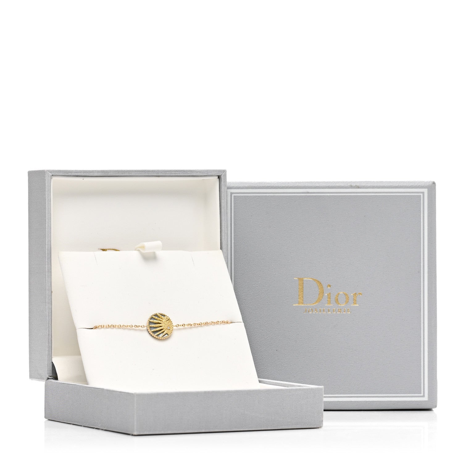Christian Dior 18K Yellow Gold Diamond Black Onyx Mother of Pearl Rose Celeste Bracelet 5 of 5