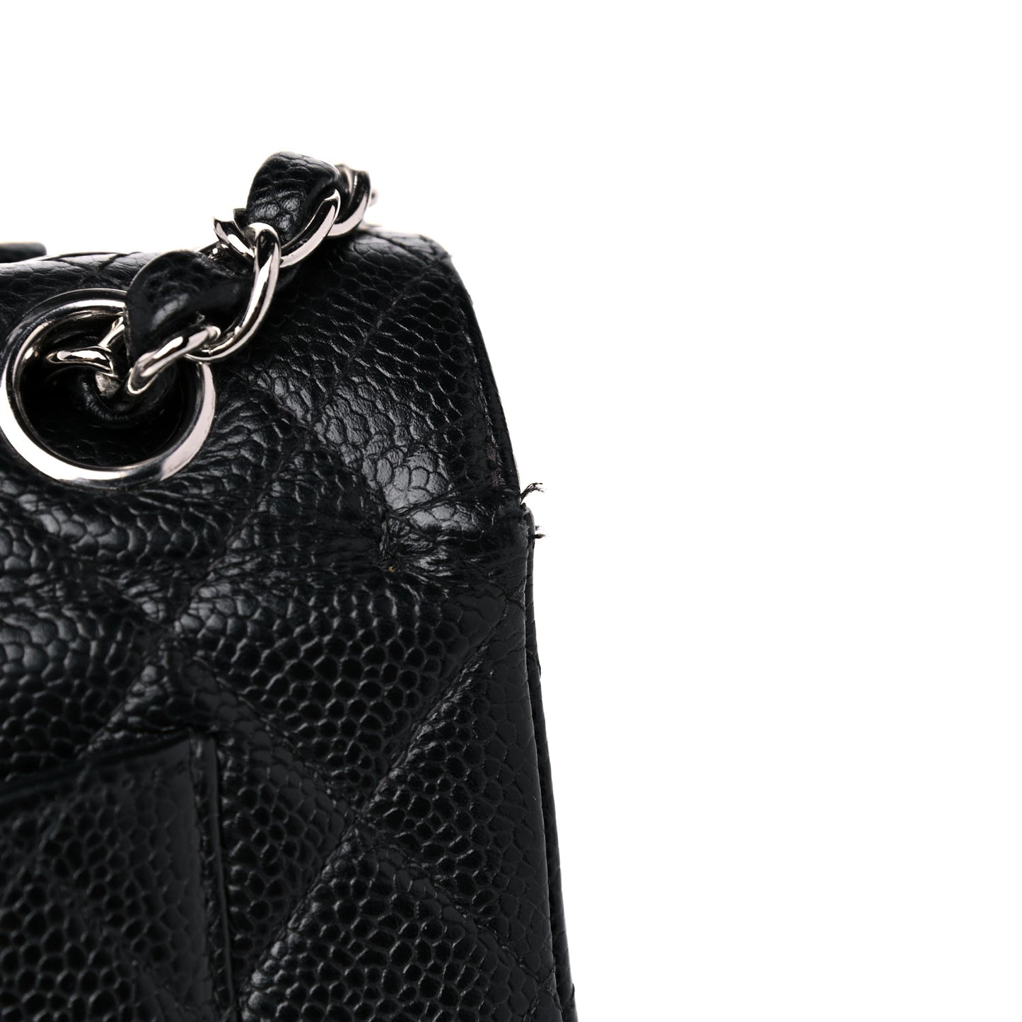 Caviar Quilted Small Double Flap Black
