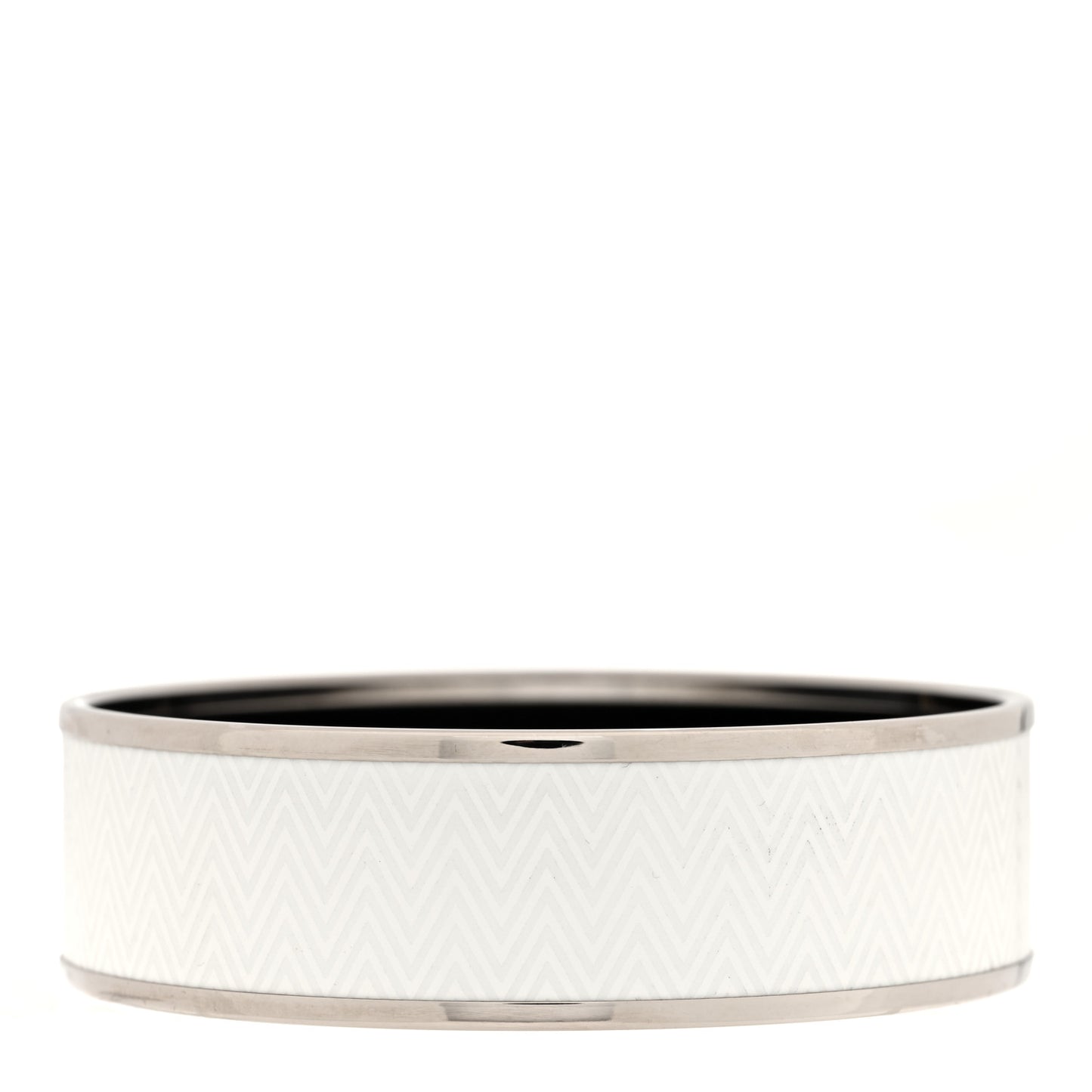 Enamel Printed Chevron Wide Bracelet 62 White
