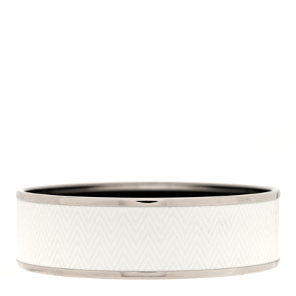 Hermes Enamel Printed Chevron Wide Bracelet 62 White 1 of 4