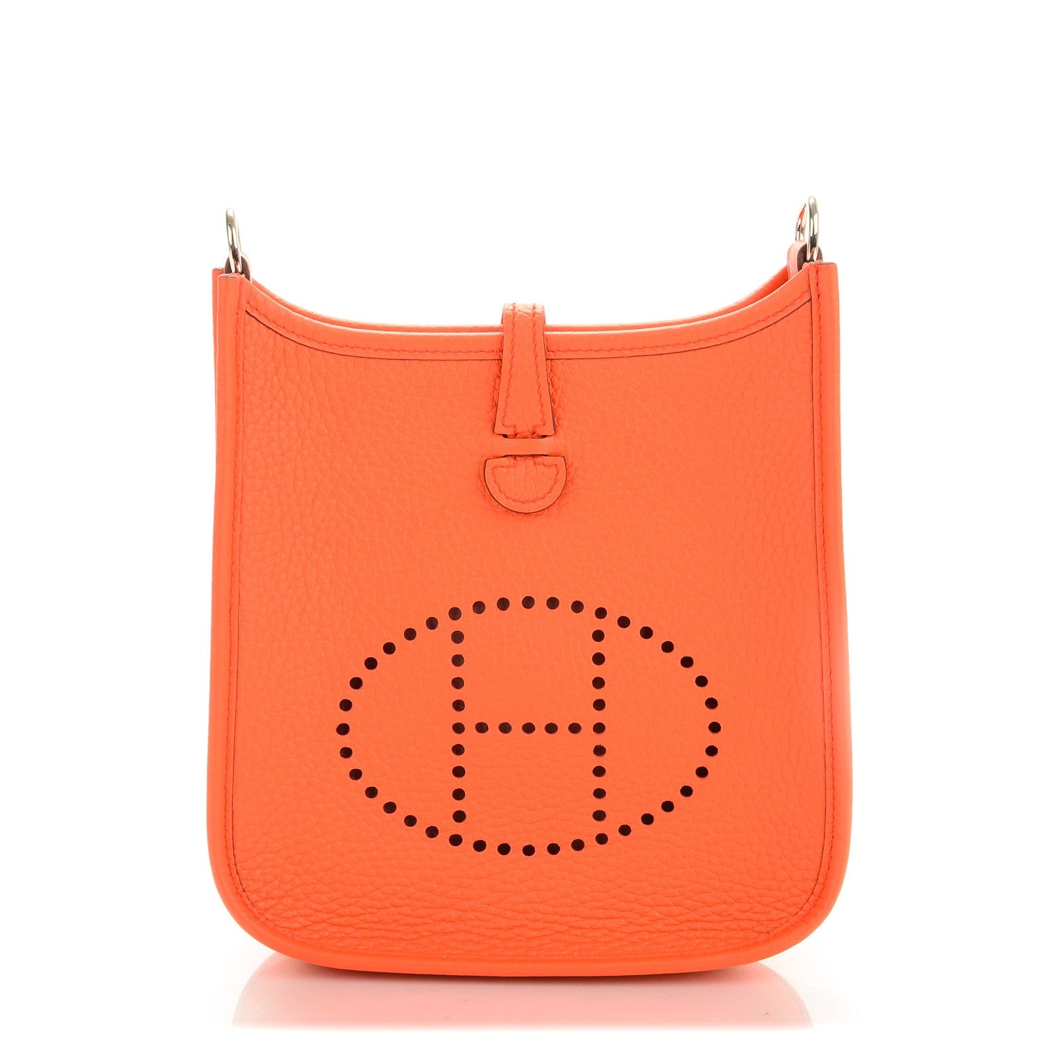 Hermes Taurillon Clemence Amazone Evelyne TPM Orange Poppy Saint Cyr 1 of 12