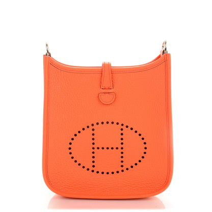 Hermes Taurillon Clemence Amazone Evelyne TPM Orange Poppy Saint Cyr 1 of 12